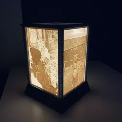 Lithophane frame/column/lantern for 4 pictures
