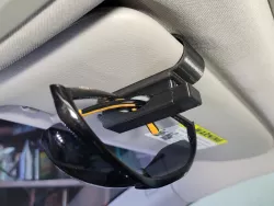 Locking Sun Visor Sunglasses Holder
