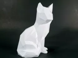 Low Poly Sitting Cat