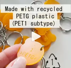 Recycling symbol with plastic identification
