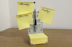 Sticky Notes Holder, Week Planner - Desktop or Wall Mounted