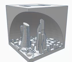 a normal XYZ 20mm calibration cube but with a city on the inside