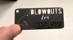 "Blowouts for Breasts" | Breast Cancer Awareness Keychain