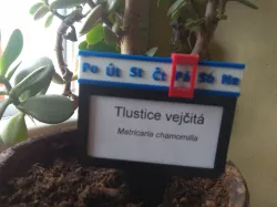 cedulka s ukazatelem posledního zalití