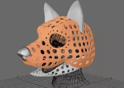 Fursuit- or puppet-head base - version 66 - wolf - short muzzle