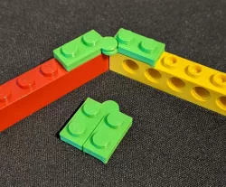 Lego compatible Hinge Plate 2x2 prints in place!