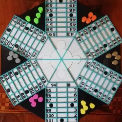 Ludo - Parchis game Table Pawns and Dice