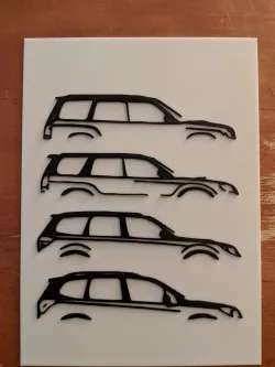 Multicolor Subaru Forester generations print for single extruder printers
