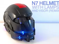 N7 Helmet with LAMPS (from Mass Effect), resplit, rescaled with visor (remix)