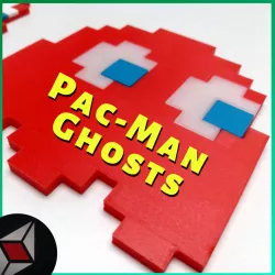 Pac-Man Ghosts (no multi material needed) - Pinky, Blinky, Inky and Clyde