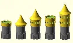 Parametric Tower Tops for Modular Castle Playset