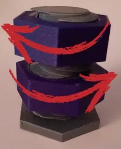 Reversed double thread screw
