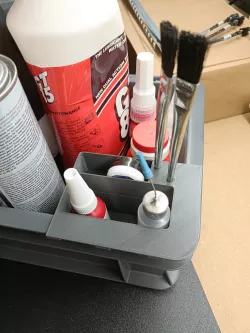 Small parts Organizer - oil, grease ,lube, brush, loctite