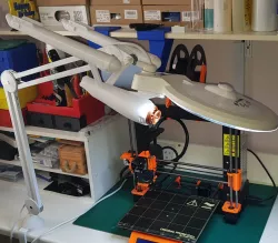 Transformation of a Clarke SAM170 Desk Mounted Magnifying LED Lamp into the USS Enterprise