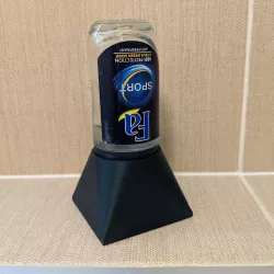 Upside-down stand for roll-on deodorant