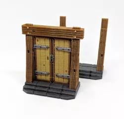 Wood Dungeon Door w/ Straight Header -  Working