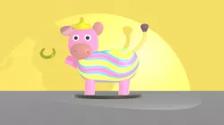 A baby cow wearing gold crown