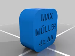 AA Battery Case - nametag (magnetic) Remix