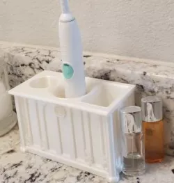 Art Deco Toothbrush Holder w/ Hole for Cable