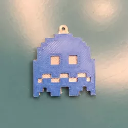 Blue Pac-Man Ghost Ornament