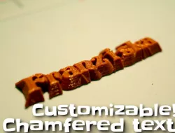 Chamfered text