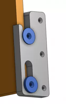 Changing table hinge for front door and barrier height increase