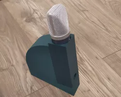 Customizable mic holder and console combo with a cable exhaust