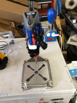 Dremel drill press to heat set insert adapter