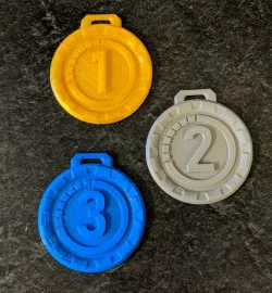 First Second and Third Place Medals