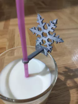 glass snowflake addon/snowflake straw holder