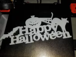 Halloween sign - print bed texture facing viewer
