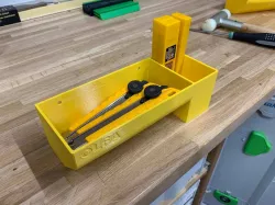 Holder for OLFA utility knives with room for spare blades