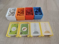Magnetic stackable catan card and figures tray/box