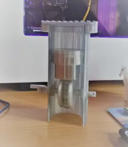 movable model of a four-stroke engine