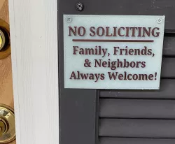 No soliciting sign