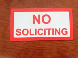 No Soliciting Sign