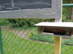 Outdoor chalkboard tray