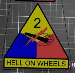 Second Armored Division Patch 2AD - Hell On Wheels