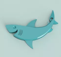 Smiling shark for keychain