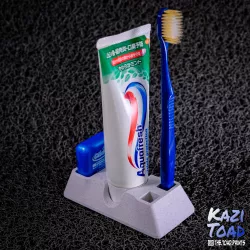 Toothbrush, toothpaste and floss holder