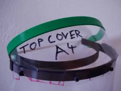 Top Cover Retrofit Splashguard for "3D Face shield - A4 binding sheet - easy punching" by Maciej I
