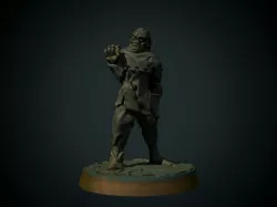 Townsfolk zombie 28mm (supportless, FDM friendly)