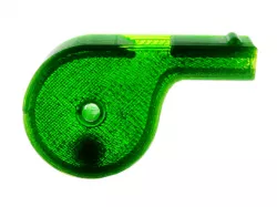 Transparent whistle from PET with ball and hole