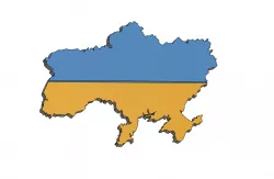Ukraine 2 colour Flag print without stand
