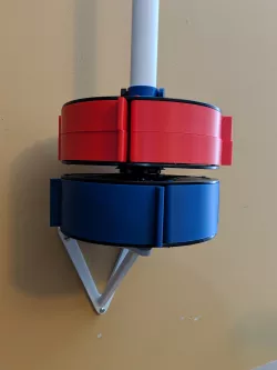 Vertical PVC Pipe Wall Mount for Used Filament Spools Converted to Drawers