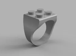 2X2 Brick Signet Ring