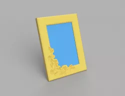 6 X 4 Photo Frame with Floral Design and Integral Stand and Backplate Lock (Portrait orientation)