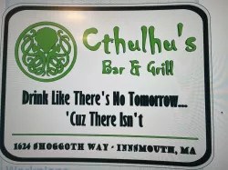Cthulhu's Bar and Grill Sign