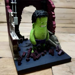 Diorama for Mini Hulk Dude - Smash! - Figurine not included