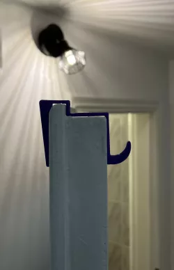 Inside door towel hook